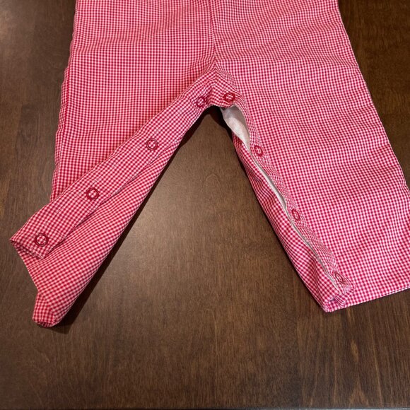 Mom & Me Smocked Christmas Longalls Overalls Baby Boy Size 3M Santa Reindeer - Picture 4 of 14